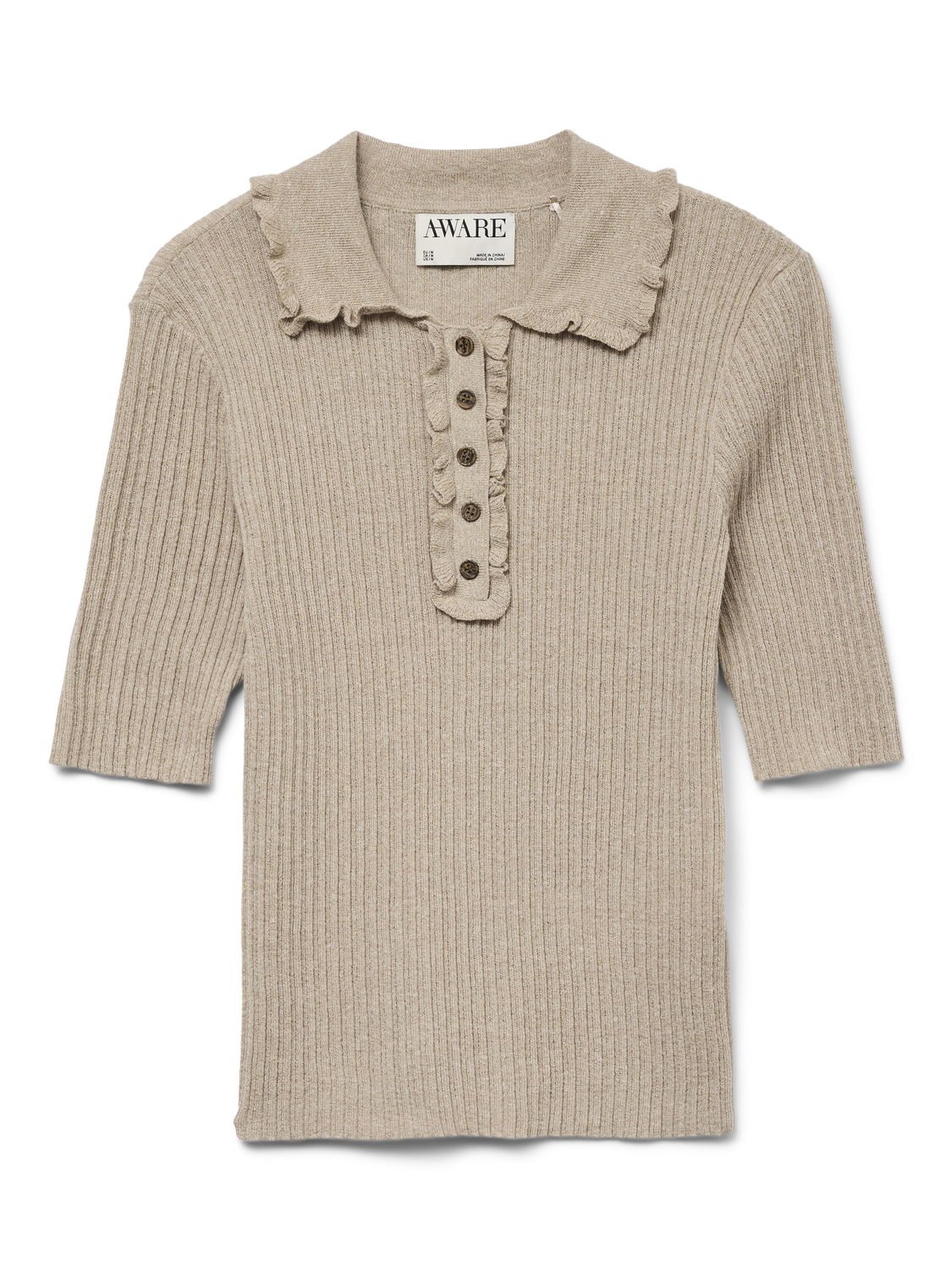 AWSHIRLI KNITTED POLO TOP
